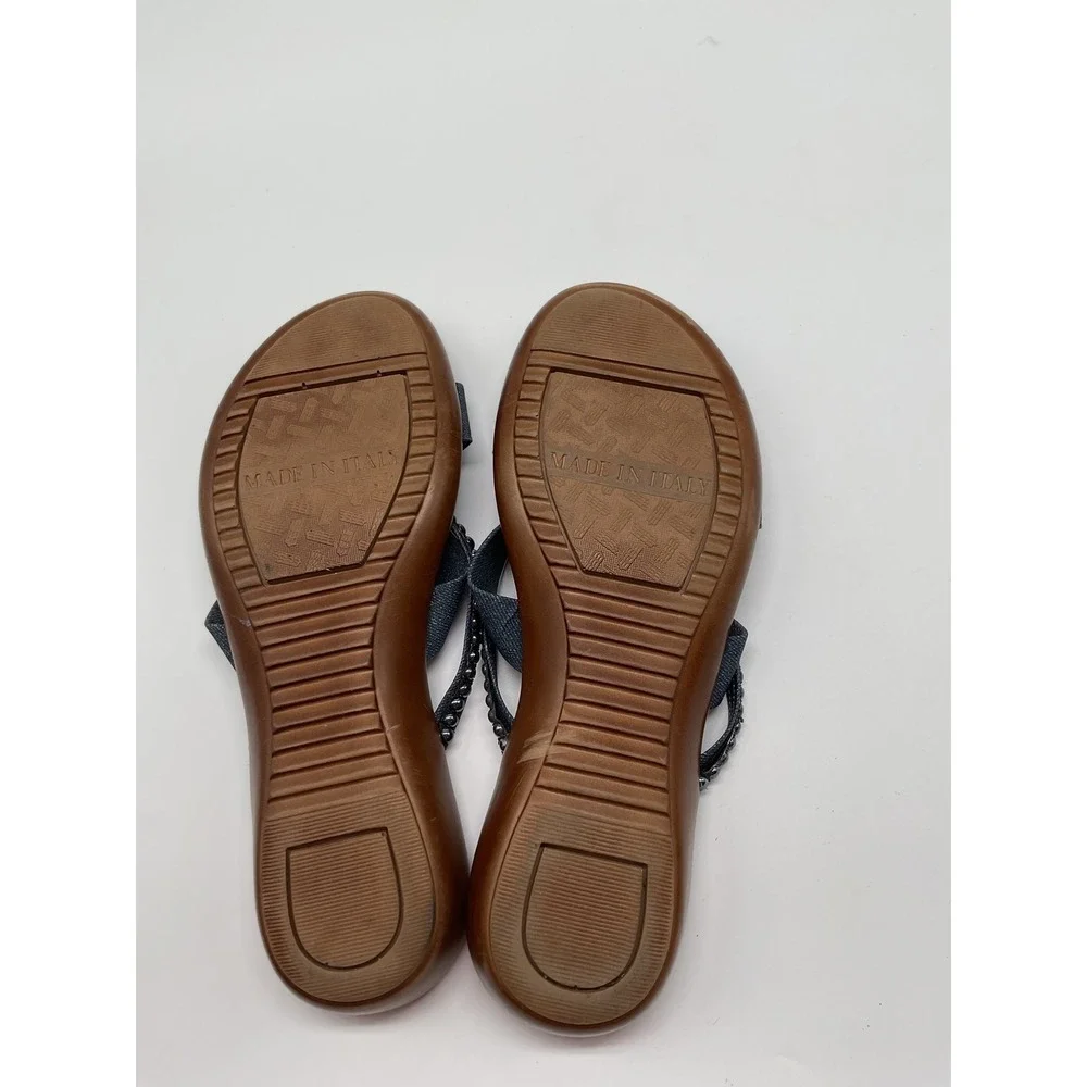 Italiana Denim Thong Sandals Beaded Detail Casual‎ Summer Slides Size 9M - Picture 7 of 10
